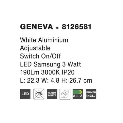 Nástěnné LED svítidlo NOVA LUCE GENEVA 3W 3000K 8126581 (obrázek 4)