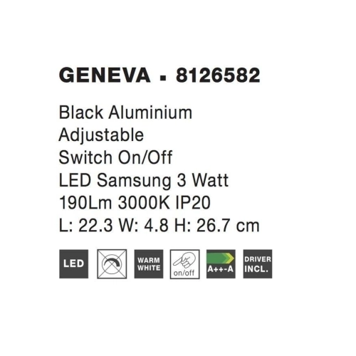 Nástěnné LED svítidlo NOVA LUCE GENEVA 3W 3000K 8126582 (obrázek 4)
