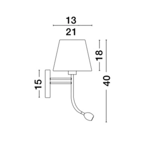 Nástěnné svítidlo NOVA LUCE VALENCIA E27 + LED na čtení 3000K 8127401 bez žárovky (obrázek 3)