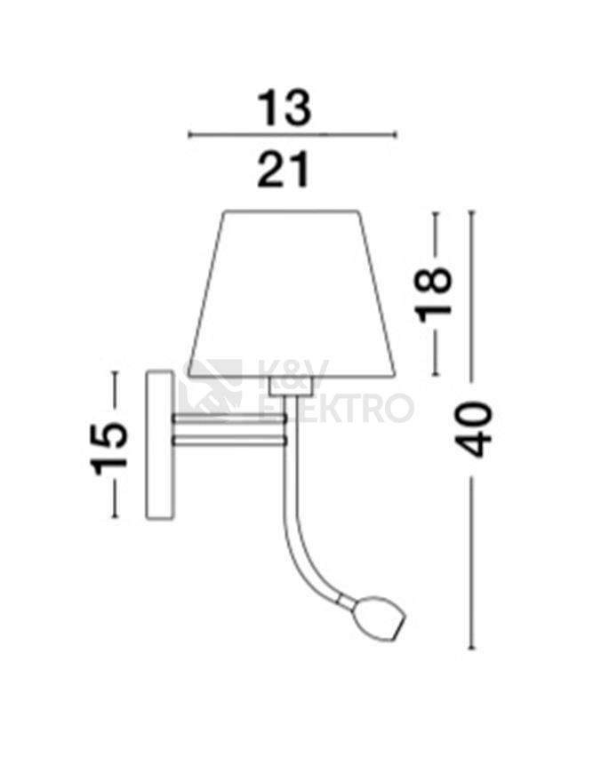 Obrázek produktu Nástěnné svítidlo NOVA LUCE VALENCIA E27 + LED na čtení 3000K 8127401 bez žárovky 2