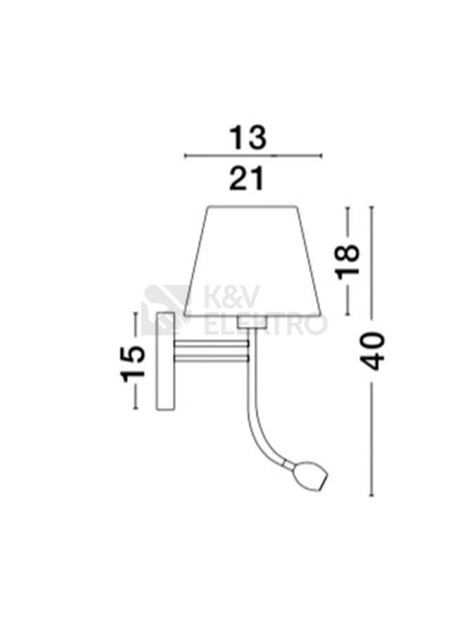Obrázek produktu Nástěnné svítidlo NOVA LUCE VALENCIA E27 + LED na čtení 3000K 8127402 bez žárovky 2