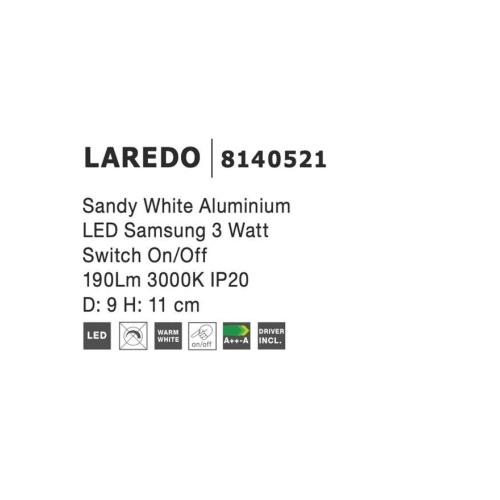 Nástěnné LED svítidlo NOVA LUCE LAREDO 3W 3000K 8140521 (obrázek 5)