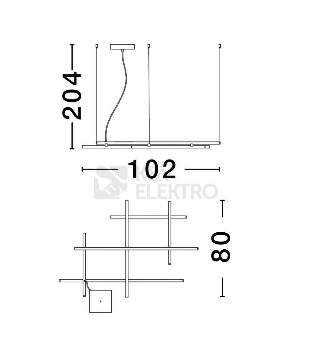 Obrázek produktu Závěsné LED svítidlo NOVA LUCE PACE 83W 3000K 9002056 stmívatelné Triac 5