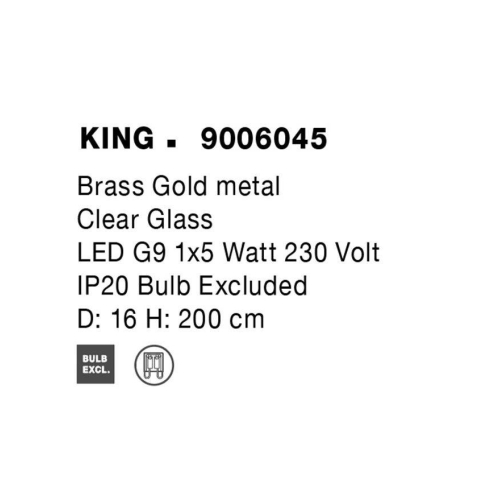 Závěsné svítidlo NOVA LUCE KING G9 9006045 bez žárovky