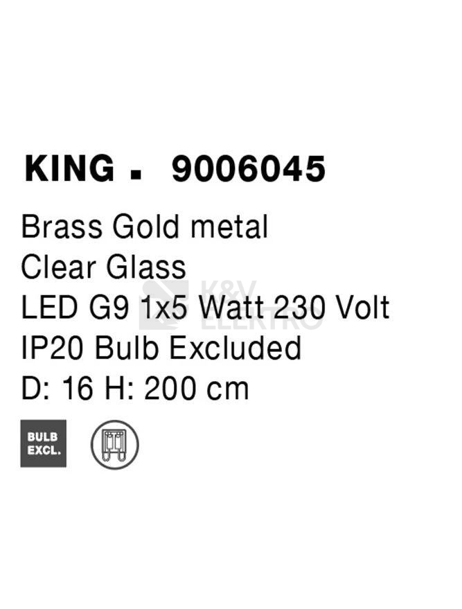 Obrázek produktu Závěsné svítidlo NOVA LUCE KING G9 9006045 bez žárovky 6