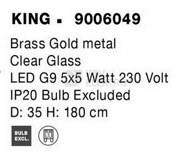 Obrázek produktu Závěsné svítidlo NOVA LUCE KING G9 9006049 bez žárovky 1