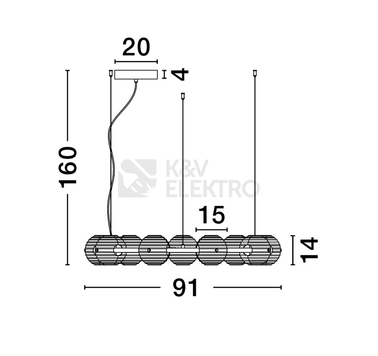 Obrázek produktu Závěsné LED svítidlo NOVA LUCE LAS 91W 3000K 9009136 stmívatelné Triac 4