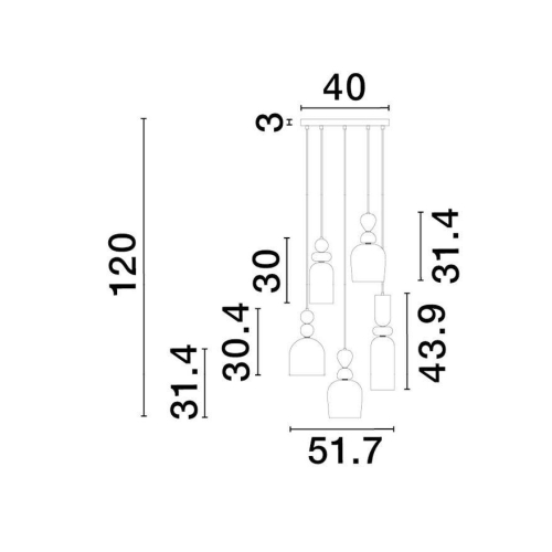 Závěsné svítidlo NOVA LUCE MURANO E14 9009238 bez žárovky