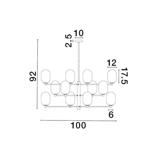Závěsné svítidlo NOVA LUCE BALOR G9 9009244 bez žárovky