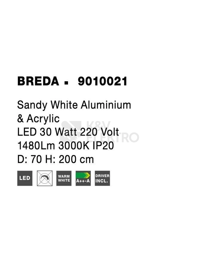 Obrázek produktu Závěsné LED svítidlo NOVA LUCE BREDA 30W 3000K 9010021 10