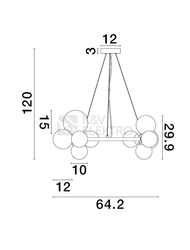 Obrázek produktu Závěsné svítidlo NOVA LUCE ODILLIA G9 9028855 bez žárovky 4