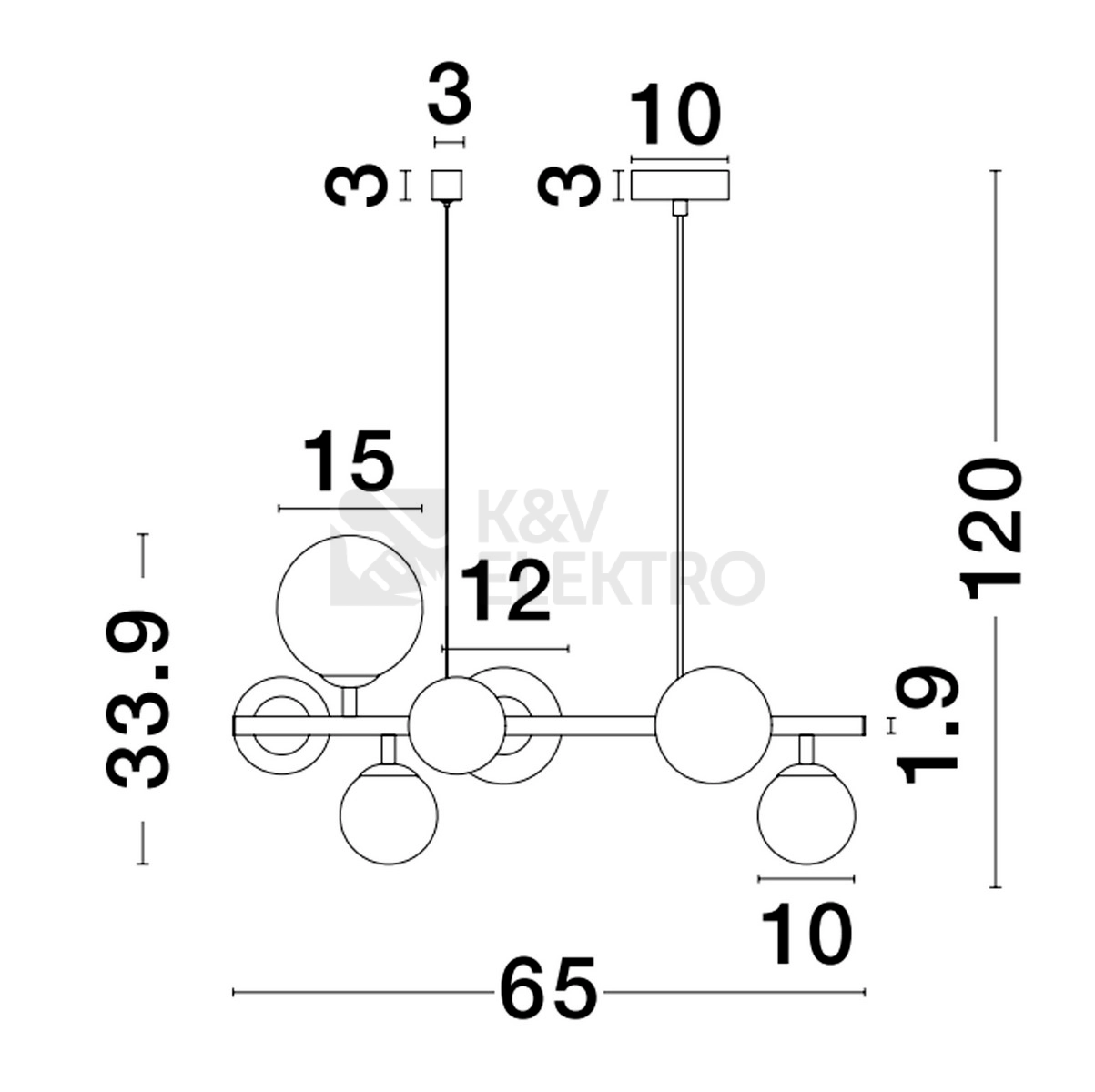 Obrázek produktu Závěsné svítidlo NOVA LUCE ODILLIA G9 9028857 bez žárovky 1