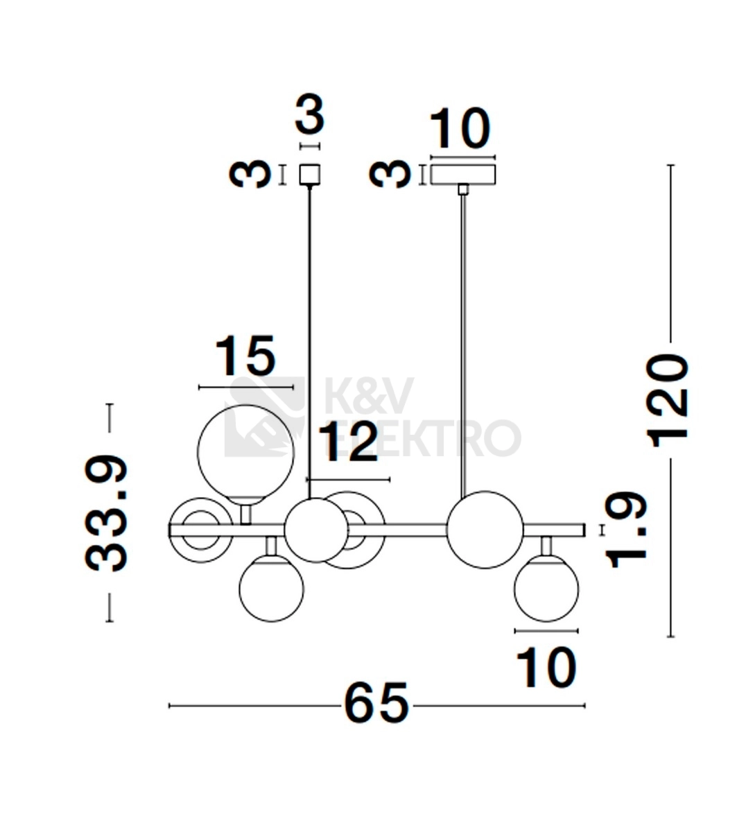 Obrázek produktu Závěsné svítidlo NOVA LUCE ODILLIA G9 9028858 bez žárovky 1