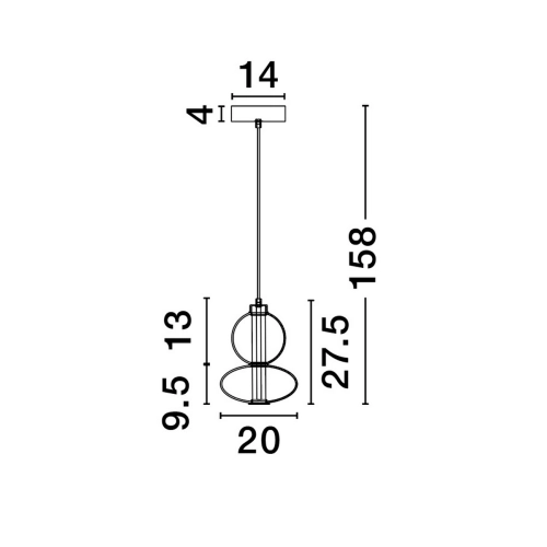 Závěsné LED svítidlo NOVA LUCE BALLY 12W 3000K 9030554 stmívatelné Triac (obrázek 6)