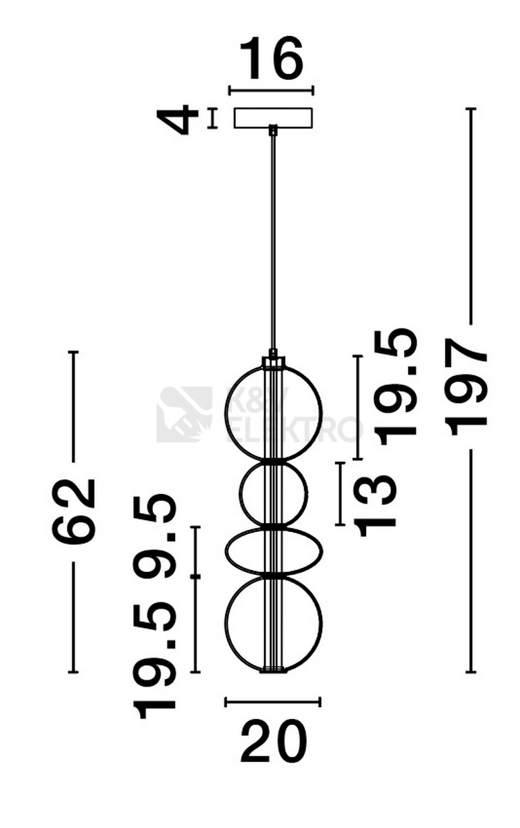Obrázek produktu Závěsné LED svítidlo NOVA LUCE BALLY 36W 3000K 9030556 stmívatelné Triac 7