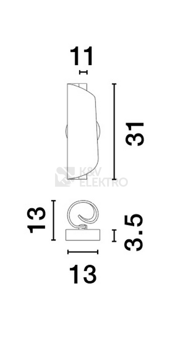 Obrázek produktu Nástěnné LED svítidlo NOVA LUCE VALENTIN 9W 3000K 9030635 1
