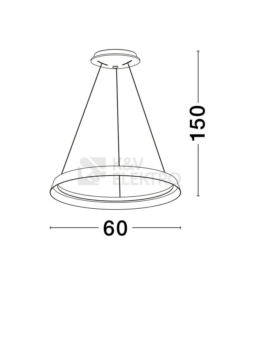 Obrázek produktu Závěsné LED svítidlo NOVA LUCE ORMI 38W 2700+4000K 9030928 stmívatelné Triac 1