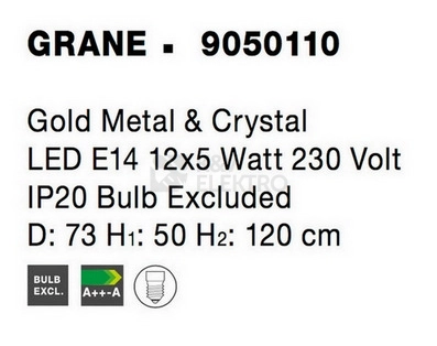 Obrázek produktu Závěsné svítidlo NOVA LUCE GRANE E14 9050110 bez žárovky 5