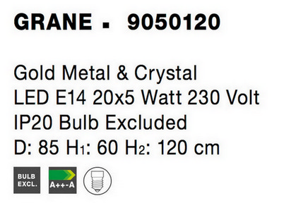 Závěsné svítidlo NOVA LUCE GRANE E14 9050120 bez žárovky (obrázek 5)