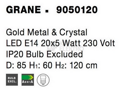 Obrázek produktu Závěsné svítidlo NOVA LUCE GRANE E14 9050120 bez žárovky 4
