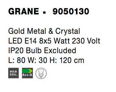 Závěsné svítidlo NOVA LUCE GRANE E14 9050130 bez žárovky