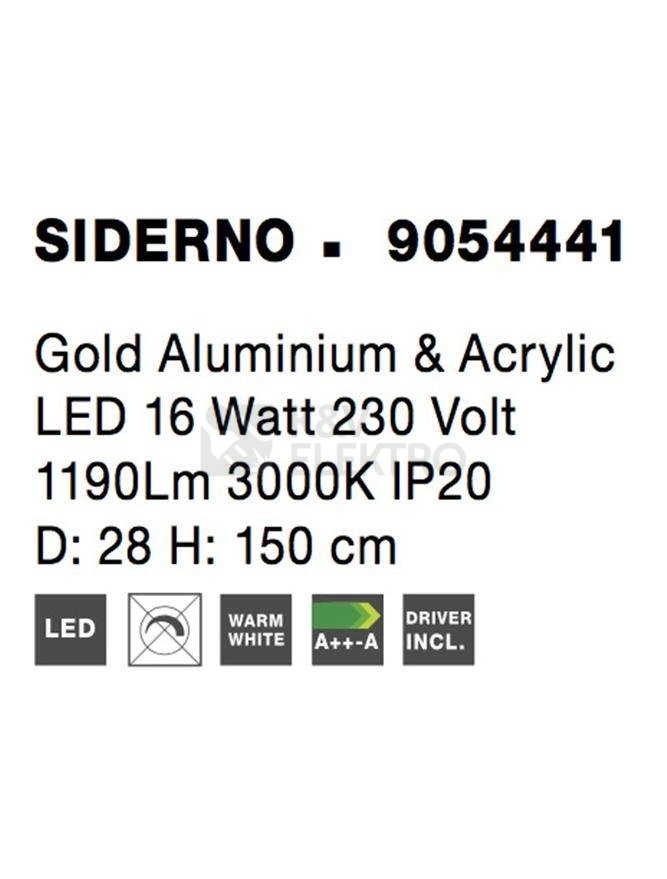 Obrázek produktu Závěsné LED svítidlo NOVA LUCE SIDERNO 16W 3000K 9054441 5