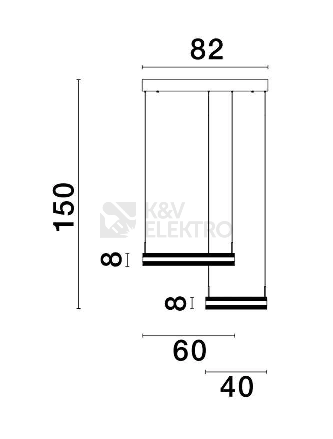 Obrázek produktu Závěsné LED svítidlo NOVA LUCE AGOS 124W 3000K 9054445 stmívatelné Triac 3