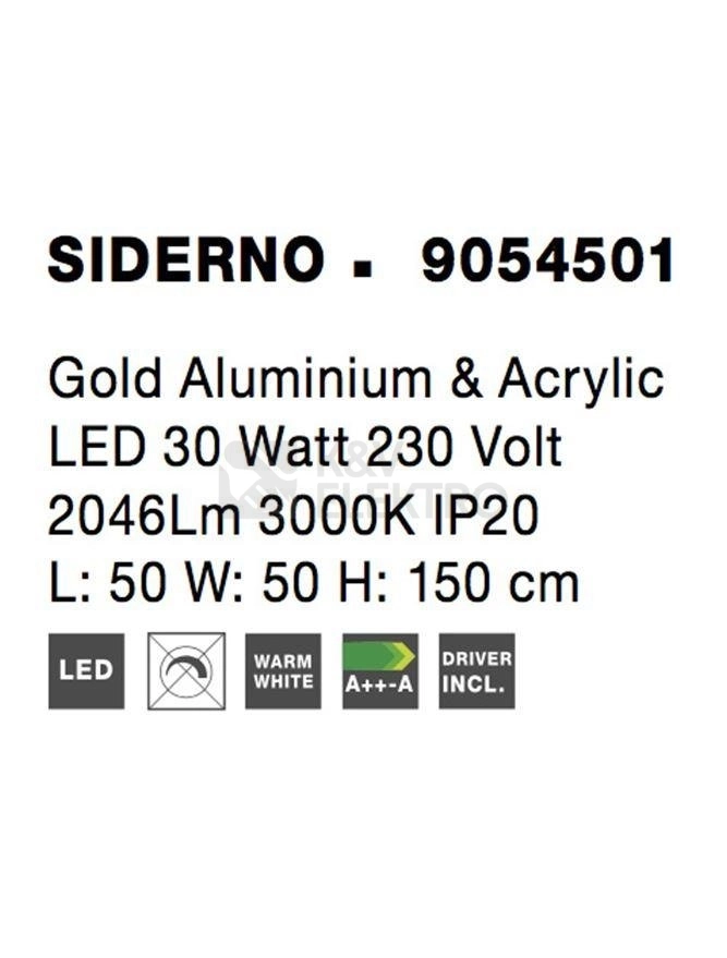 Obrázek produktu Závěsné LED svítidlo NOVA LUCE SIDERNO 15W 3000K 9054501 8