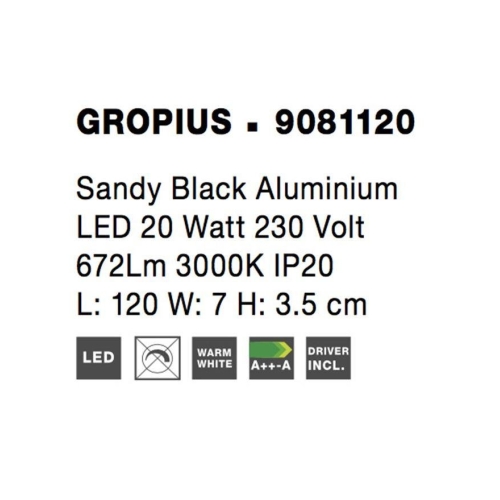 Nástěnné LED svítidlo NOVA LUCE GROPIUS 20W 3000K 9081120 (obrázek 11)