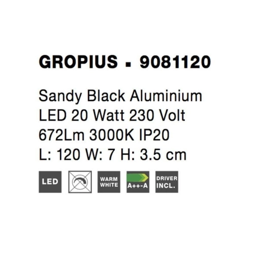 Nástěnné LED svítidlo NOVA LUCE GROPIUS 20W 3000K 9081120 (obrázek 11)