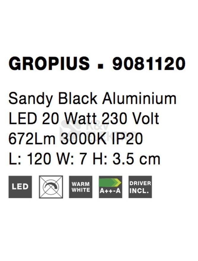 Obrázek produktu Nástěnné LED svítidlo NOVA LUCE GROPIUS 20W 3000K 9081120 10