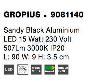 Obrázek produktu Nástěnné LED svítidlo NOVA LUCE GROPIUS 15W 3000K 9081140 7