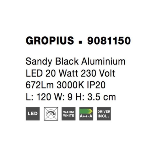 Nástěnné LED svítidlo NOVA LUCE GROPIUS 20W 3000K 9081150 (obrázek 11)