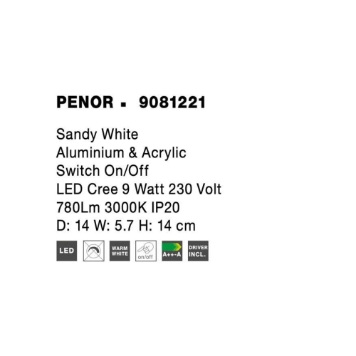 Nástěnné LED svítidlo NOVA LUCE PENOR 9W 3000K 9081221 (obrázek 9)