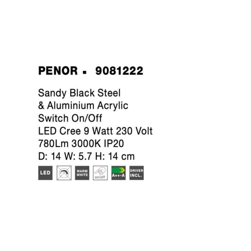 Nástěnné LED svítidlo NOVA LUCE PENOR 9W 3000K 9081222 (obrázek 11)