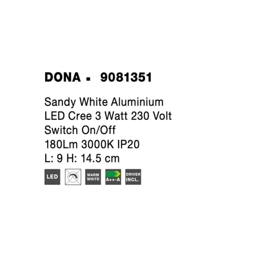Nástěnné LED svítidlo NOVA LUCE DONA 3W 3000K 9081351 (obrázek 11)