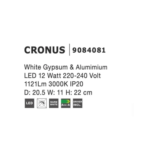 Nástěnné LED svítidlo NOVA LUCE CRONUS 12W 3000K 9084081 (obrázek 9)