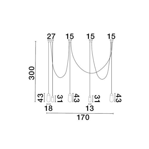 Závěsné svítidlo NOVA LUCE BLAKY E14 9092826 bez žárovky