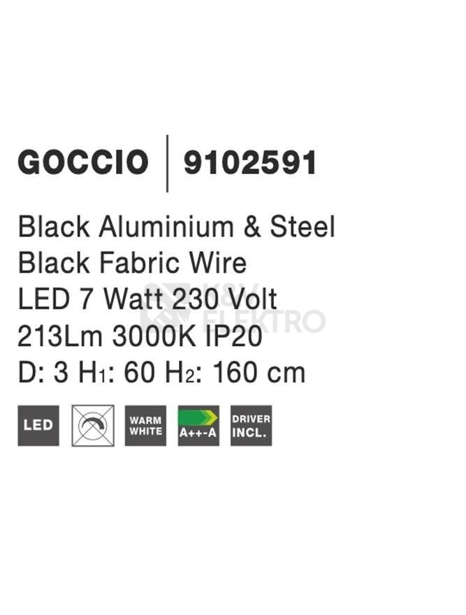 Obrázek produktu Závěsné LED svítidlo NOVA LUCE GOCCIO 6W 3000K 9102591 6