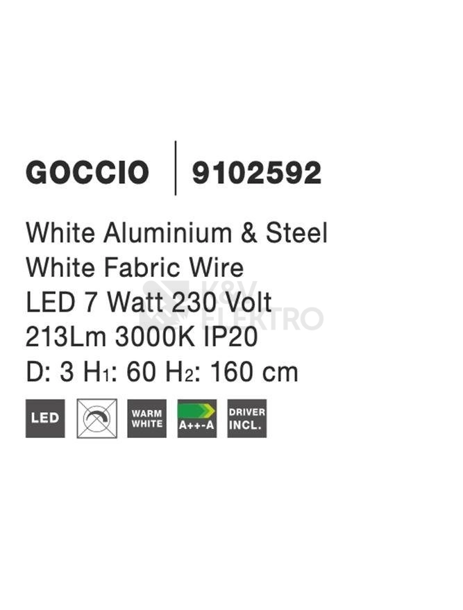 Obrázek produktu Závěsné LED svítidlo NOVA LUCE GOCCIO 6W 3000K 9102592 4