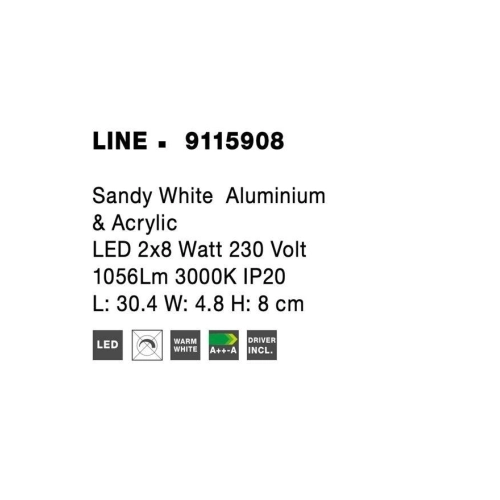 Nástěnné LED svítidlo NOVA LUCE LINE 2x8W 3000K 9115908 (obrázek 7)