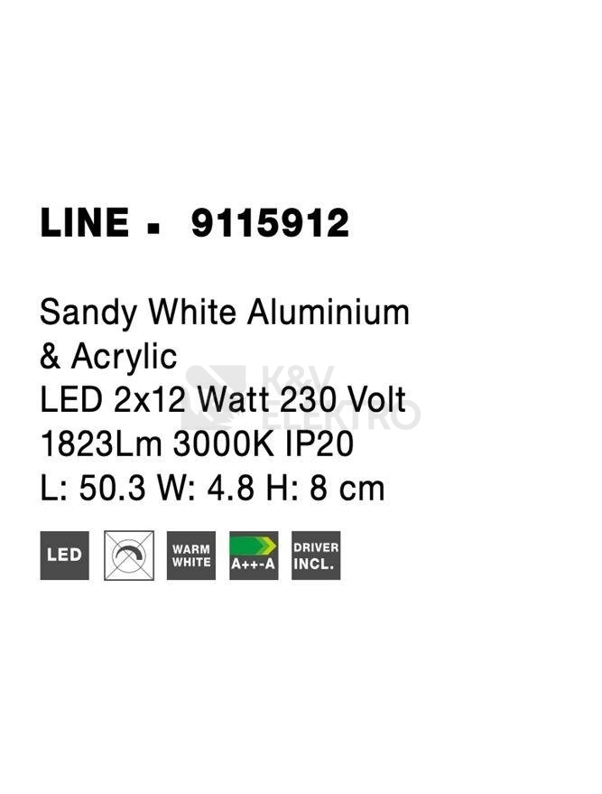 Obrázek produktu Nástěnné LED svítidlo NOVA LUCE LINE 2x12W 3000K 9115912 5
