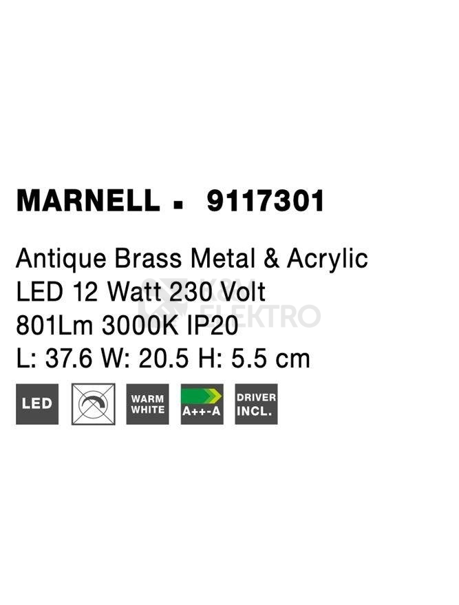 Obrázek produktu Nástěnné LED svítidlo NOVA LUCE MARNELL 12W 3000K 9117301 10