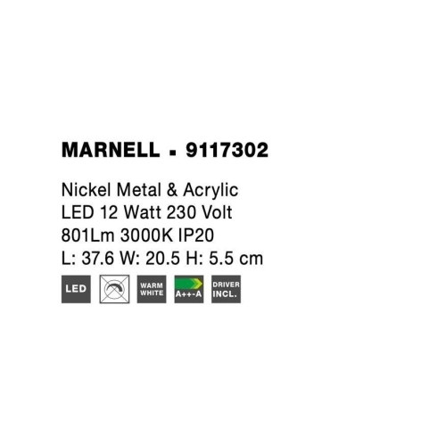 Nástěnné LED svítidlo NOVA LUCE MARNELL 12W 3000K 9117302 (obrázek 11)