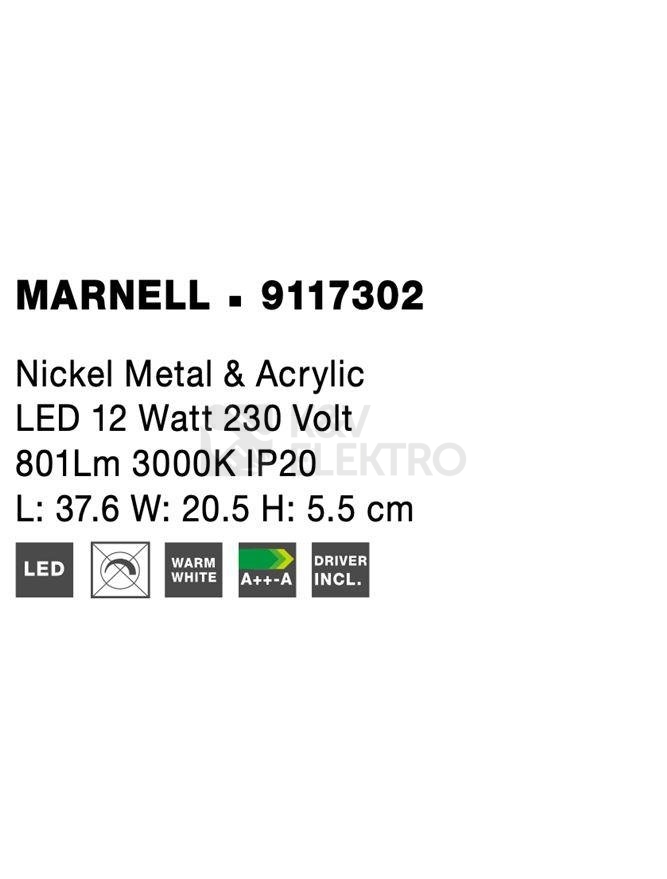 Obrázek produktu Nástěnné LED svítidlo NOVA LUCE MARNELL 12W 3000K 9117302 10