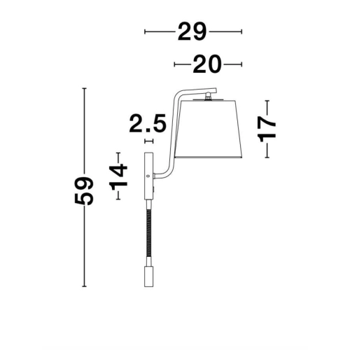 Nástěnné svítidlo NOVA LUCE SAGE E27 + LED na čtení 3000K 9129329 bez žárovky (obrázek 8)