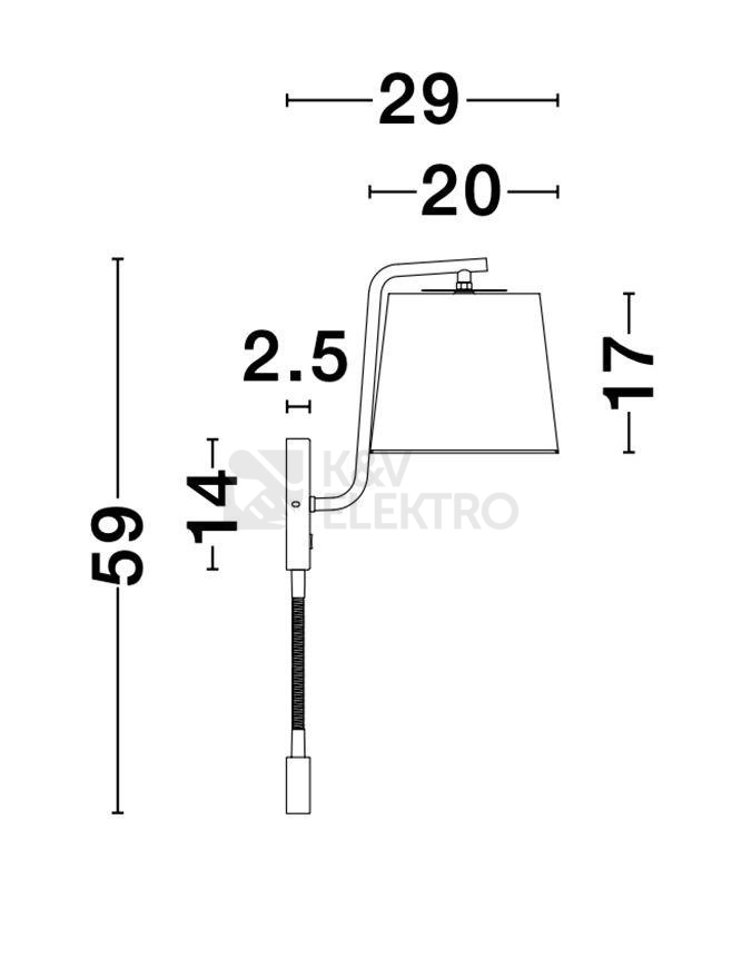 Obrázek produktu Nástěnné svítidlo NOVA LUCE SAGE E27 + LED na čtení 3000K 9129330 bez žárovky 11