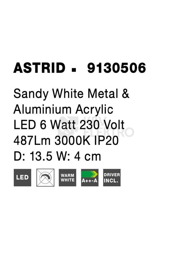 Obrázek produktu Nástěnné LED svítidlo NOVA LUCE ASTRID 6W 3000K 9130506 6