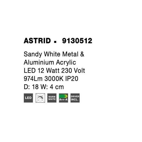 Nástěnné LED svítidlo NOVA LUCE ASTRID 6W 3000K 9130512 (obrázek 7)