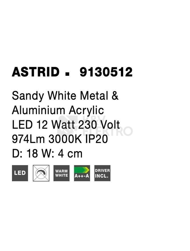 Obrázek produktu Nástěnné LED svítidlo NOVA LUCE ASTRID 6W 3000K 9130512 6